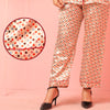 Multiple Polkadots Design Silk Night Suit for Women - Gold | Notch Collar, Loose Fit Shirt, Trouser & Eye Cover Set