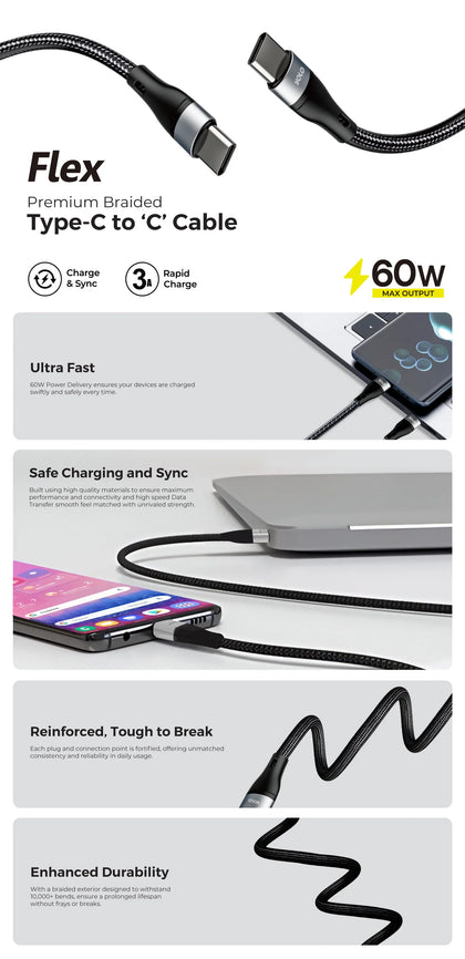 YOLO Flex Type-C to Type-C Fast Charging cable (Y-074)