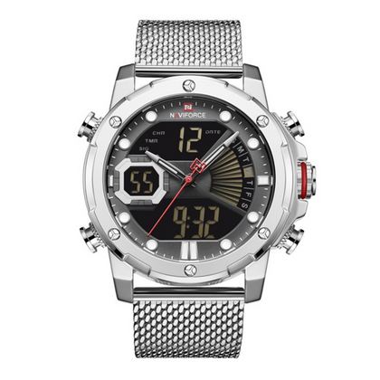 Navi Force Dual Time Edition Men’s Watch Silver (NF-9172)
