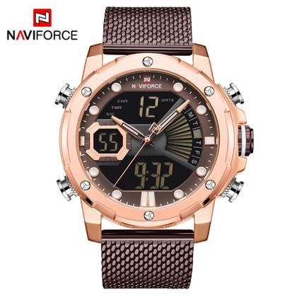 Navi Force Dual Time Edition Men’s Watch Silver (NF-9172)