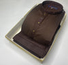 Fancy Wash n Wear Plain Kurta Collar Men's Shalwar Kameez - Brown